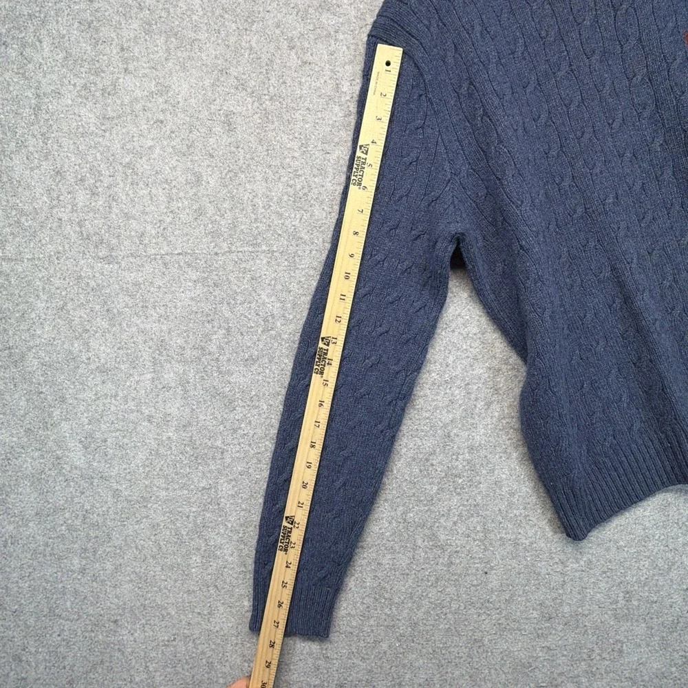 Vintage Polo Ralph Lauren Angora Wool Cable Knit Sweater Large Pony Fisherman